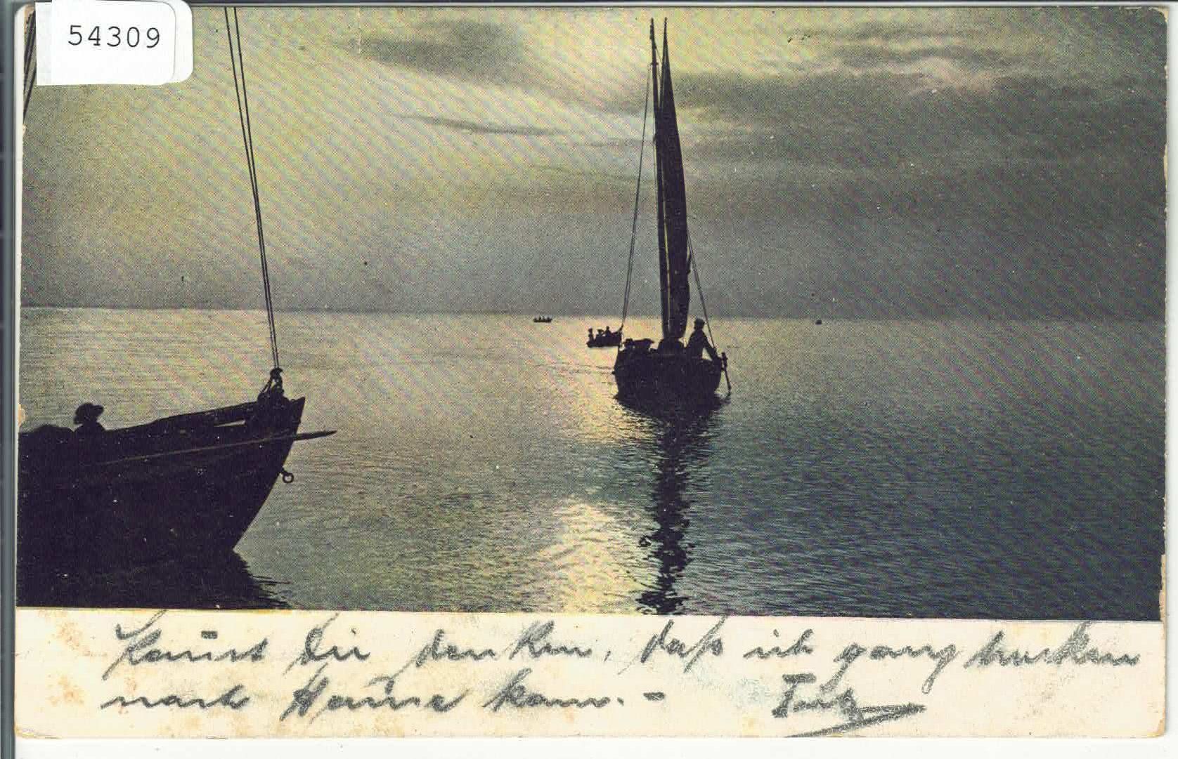 Cartoline postali: Rorschach - Abendstimmung am Bodensee – Usato da Ettingen venduto da Kartenplanet