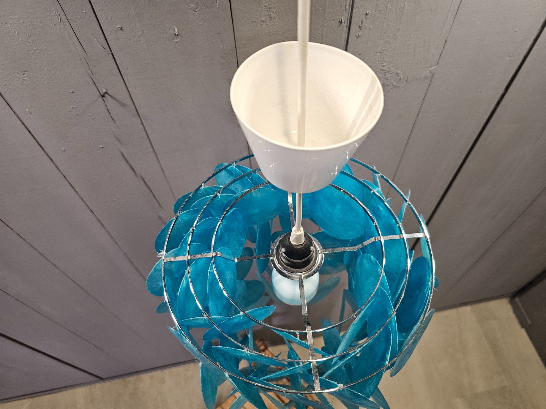 Lustres & lampes de plafonds: Perlmutt - Shell Hängelampe Hängeleuchte Pendelleuchte blau – D'occasion à Nottwil par Wondewa-Shop 8