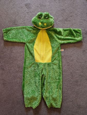 Faschingskostüm Grüner Frosch Overall, Grösse 98/104