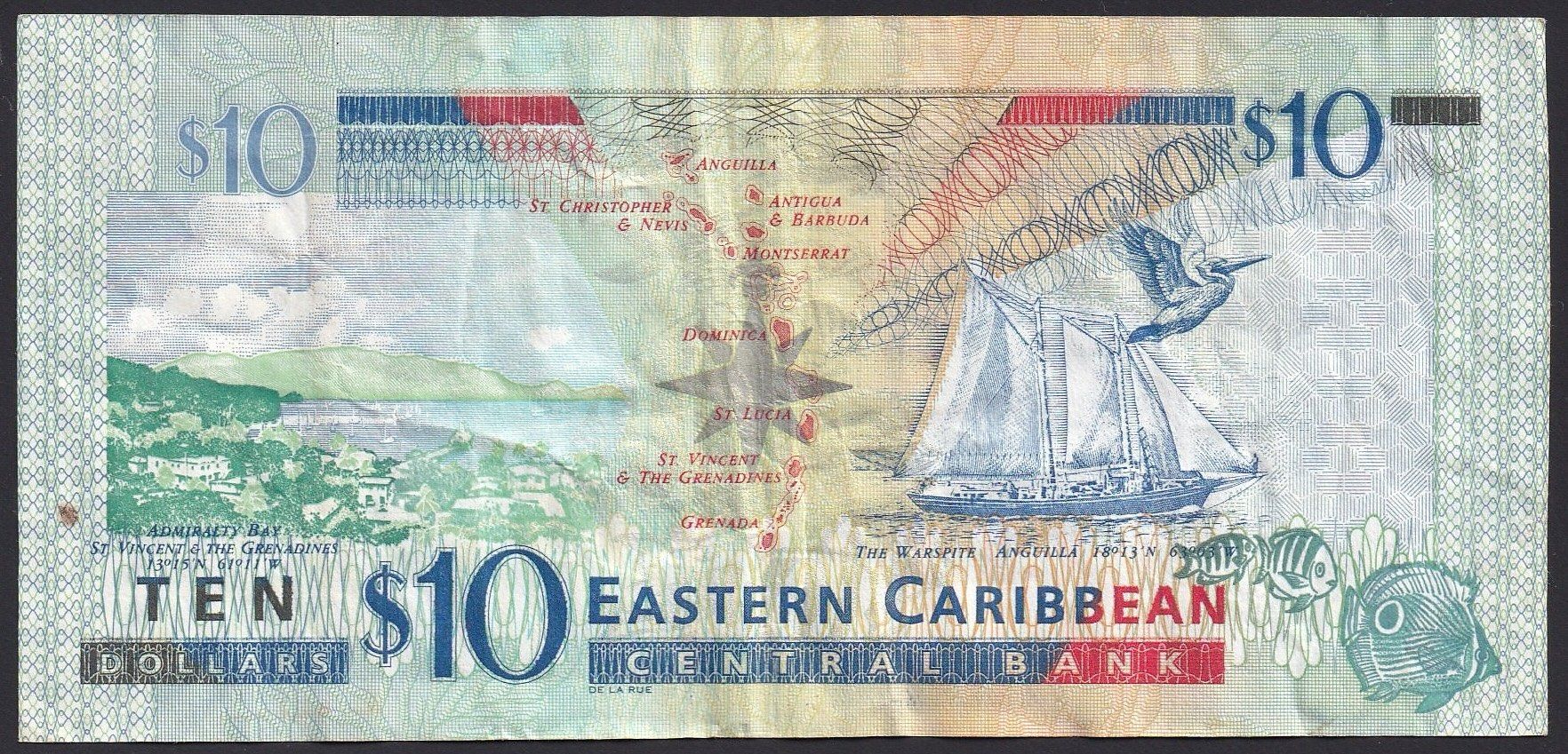 Banknoten: Eastern Caribbean Staates 10 Dollars 2008 – Gebraucht aus Brugg AG von banknoten_muesli 1