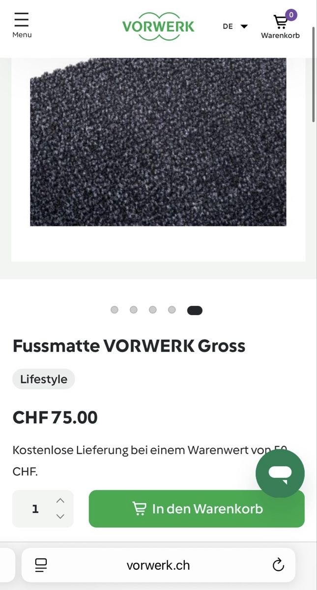 Teppiche: Fussmatte Vorwerk/Kobold Gross – Neu und originalverpackt aus Wohlen AG von esm_c8gh 6