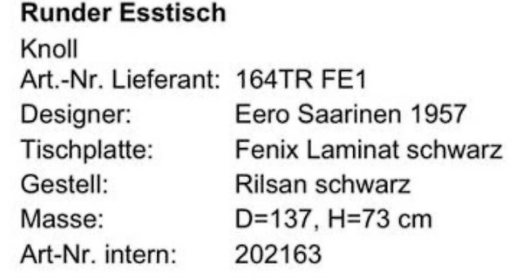 Tables: Knoll Esstisch – D'occasion à Rüschlikon par TKKG01 2