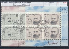 1997 "Schweiz - Schweden", Viererblock, gestempelt