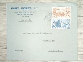 TR102 Enveloppe + Timbre Portugal 1946 to Oslo