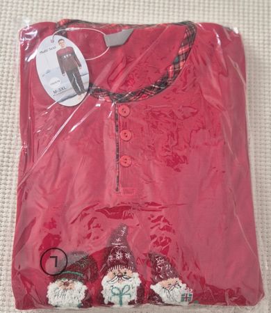 Pyjama homme rouge motif noel taille L