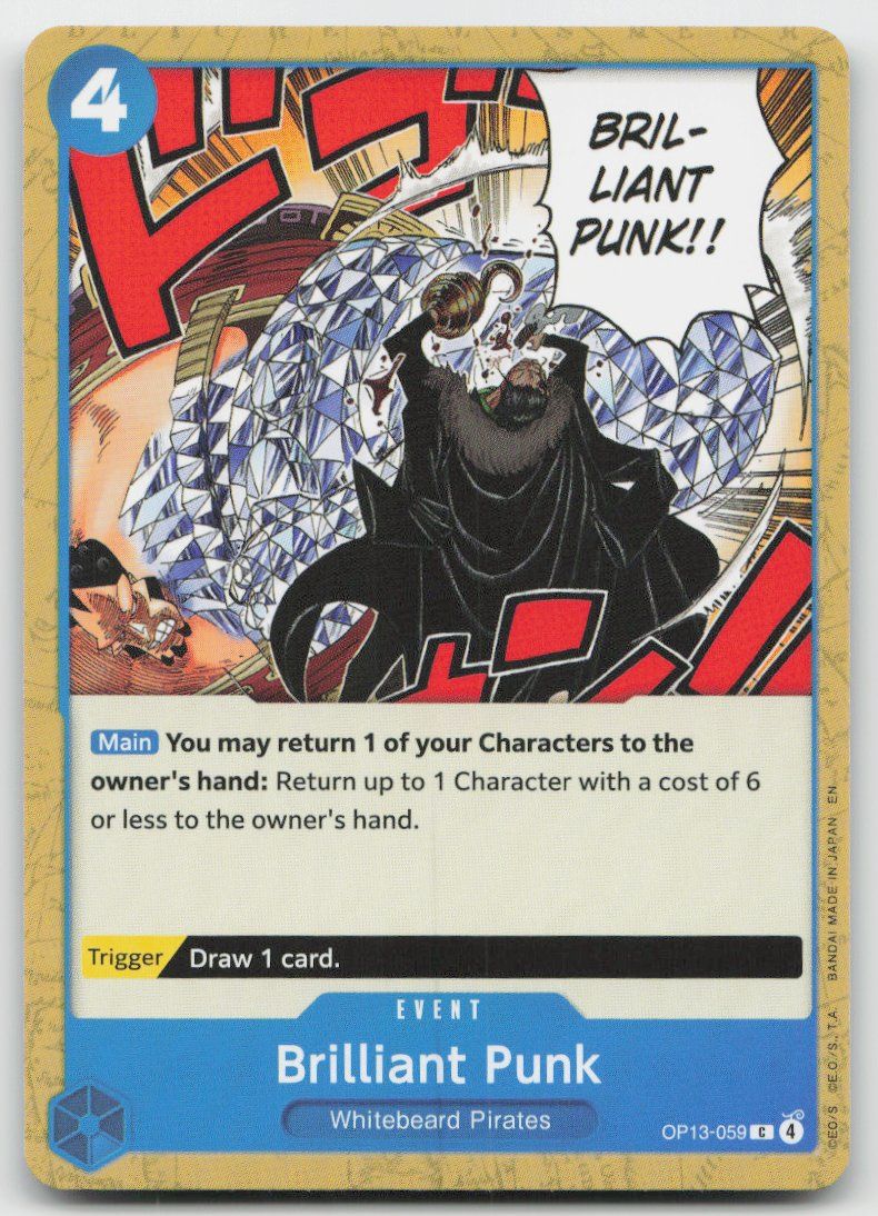Bandai Carte collezionabili: One Piece Brilliant Punk OP13-059 C – Usato da Lugano venduto da VlaseCard
