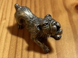 Vintage Silberfigur Bulldogge, 800er Silber
