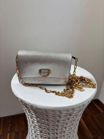 BURBERRY Umhängetasche Silber leder mit 2 Träger
