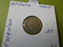 Schweden 1907, 25 Oere    Silber