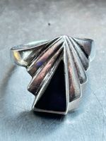 Vintage Silberring mit Onyx Einsatz (Gr. 54.5)
