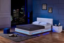 16094 - LED Bett 160x200 ASTEROID - WEISS