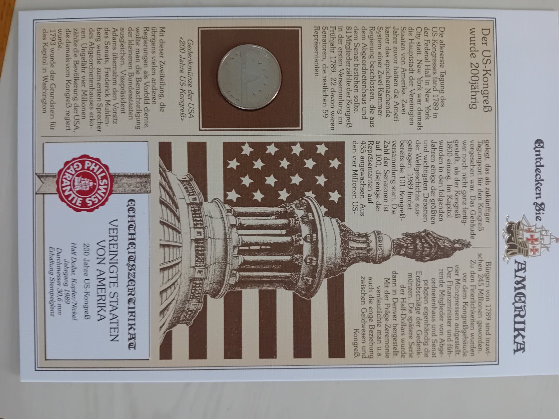 Tutti le monete: Muenzbrief Amerika US Kongress – Nuovo e nell'imballaggio originale da Muralto venduto da Alex1912