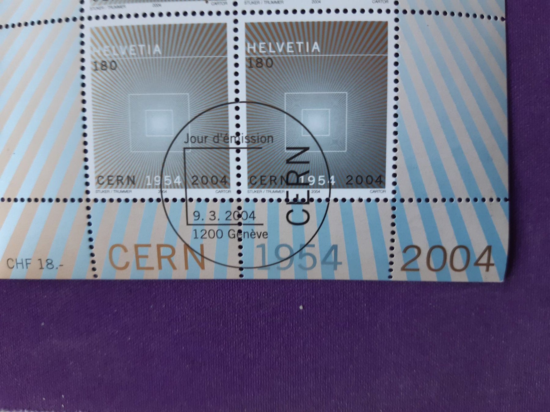 Tutti i francobolli: Original Kleinbogen mit ETstempel 50J. CERN 9.3.2004 – Nuovo (secondo la descrizione) da Wangs venduto da weisstannen01 2