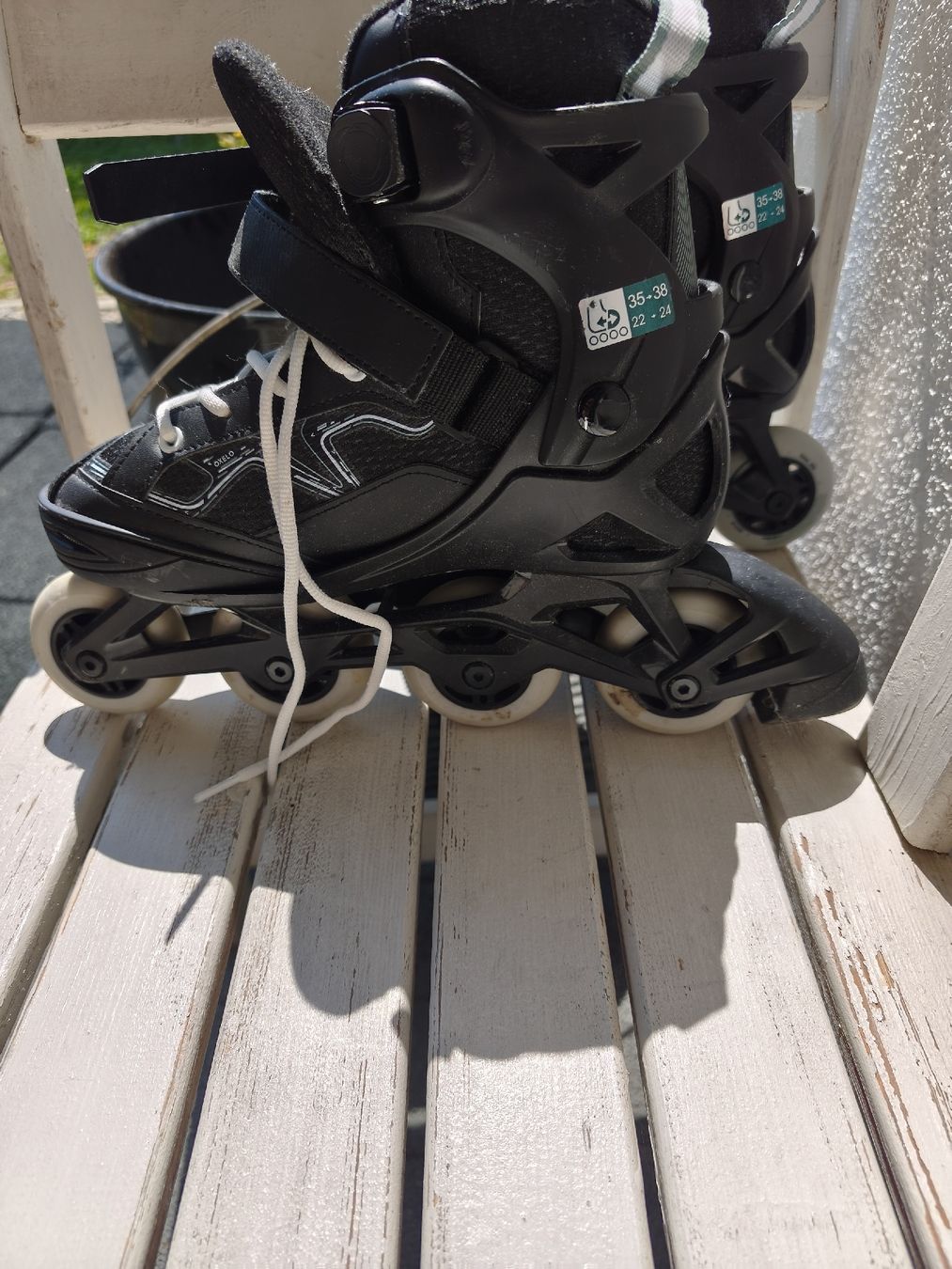 Oxelo Pattini in linea & Pattini a rotelle: Rollerblades Grösse 35 bis 38 verstellbar – Nuovo (secondo la descrizione) da Worben venduto da Thom.71 1