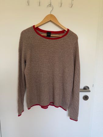 Kaschmir Pullover Madeleine beige rot