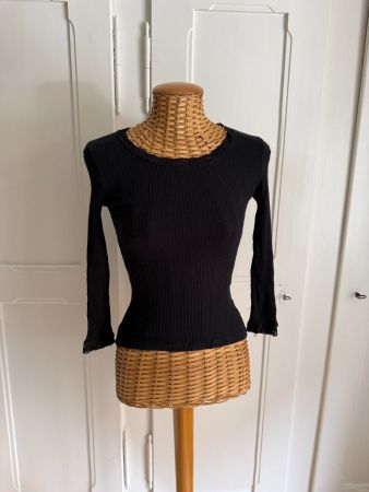 FISHBONE - Langarmshirt schwarz m. Spitze XS