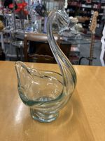 Glas-Schwan Deko Vase, Vintage Design, 28cm hoch!