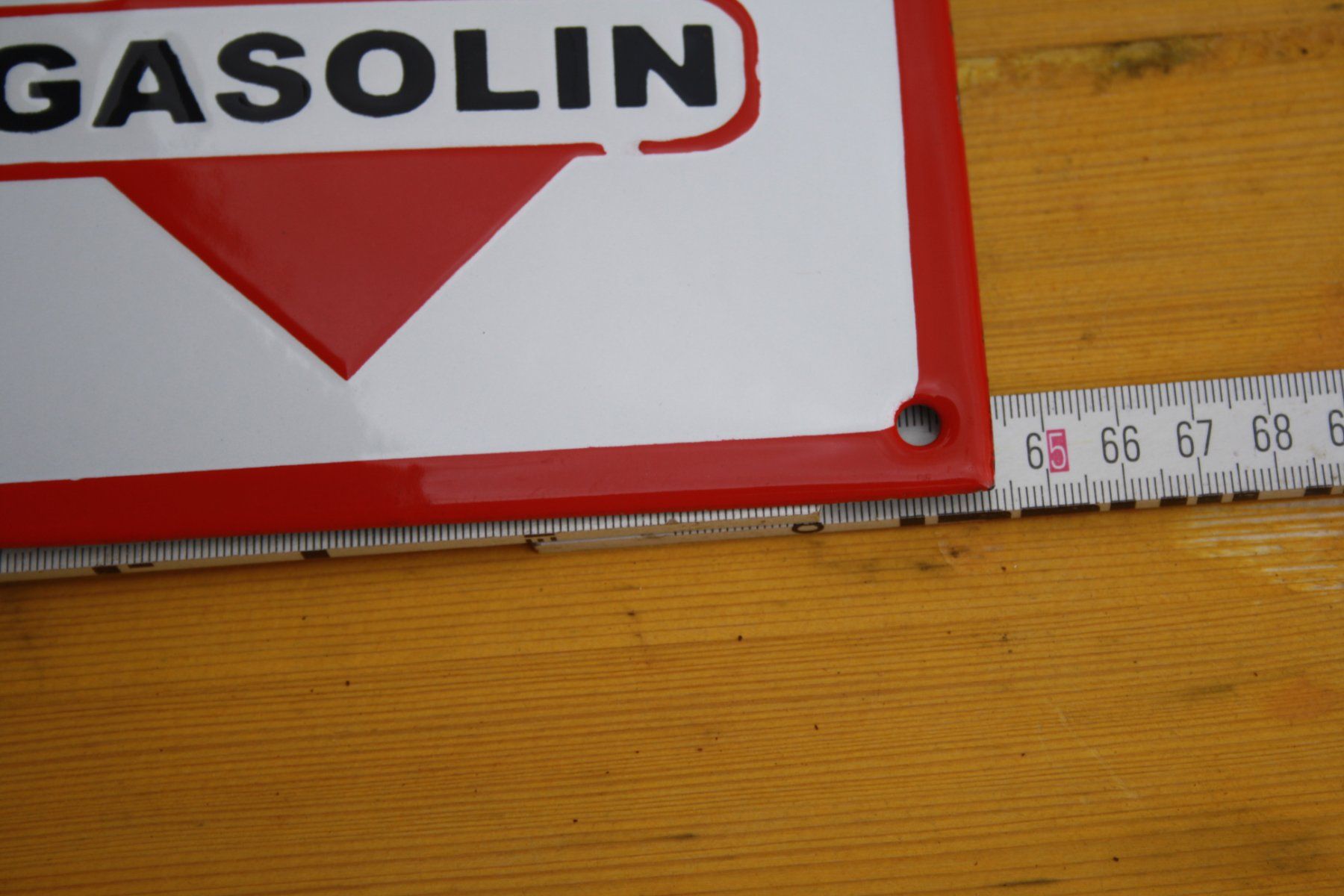 Insegne: GASOLIN EMAIL SCHILD 64 cm. EMAILSCHILD – Usato da Wauwil venduto da Pneuedy 3