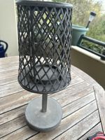 Grey Metal Garden Candle Holder - Rustic Style!