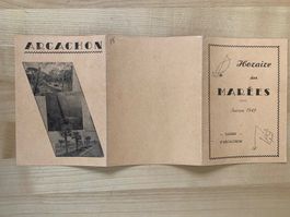 Gezeitentabelle Marés Arcachon Juli 1949
