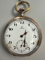 Omega Taschenuhr Silber 0.800, inkl. Kette