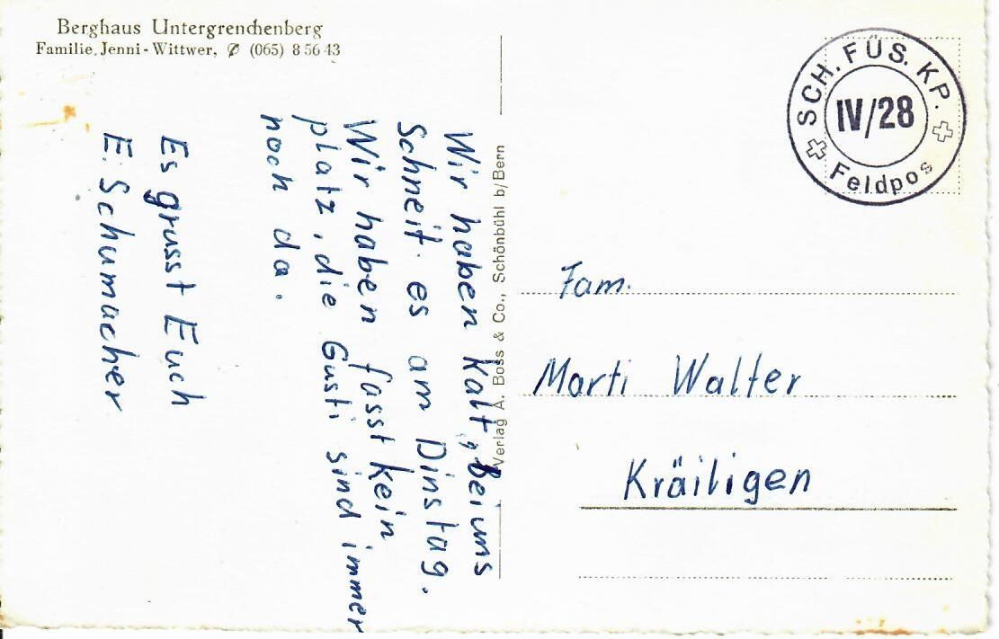 Cartoline postali: Berghaus Untergrenchenberg – Usato da Hochdorf venduto da Ziegel-16 1