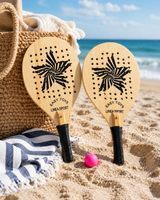 Hochwertiges Beachball-Set aus Holz inkl. Ball