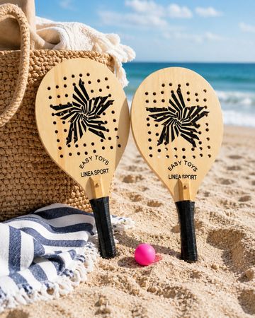 Holz Beachball Schläger Set mit Ball – Easy Toys