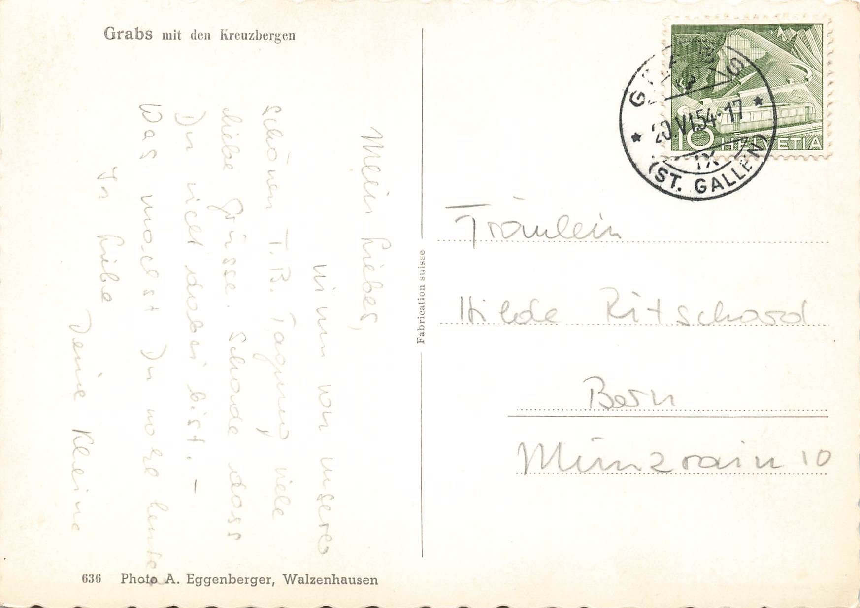 Cartes postales: Grabs mit den kreuzbergen G – D'occasion à Biasca par Blenio71 1