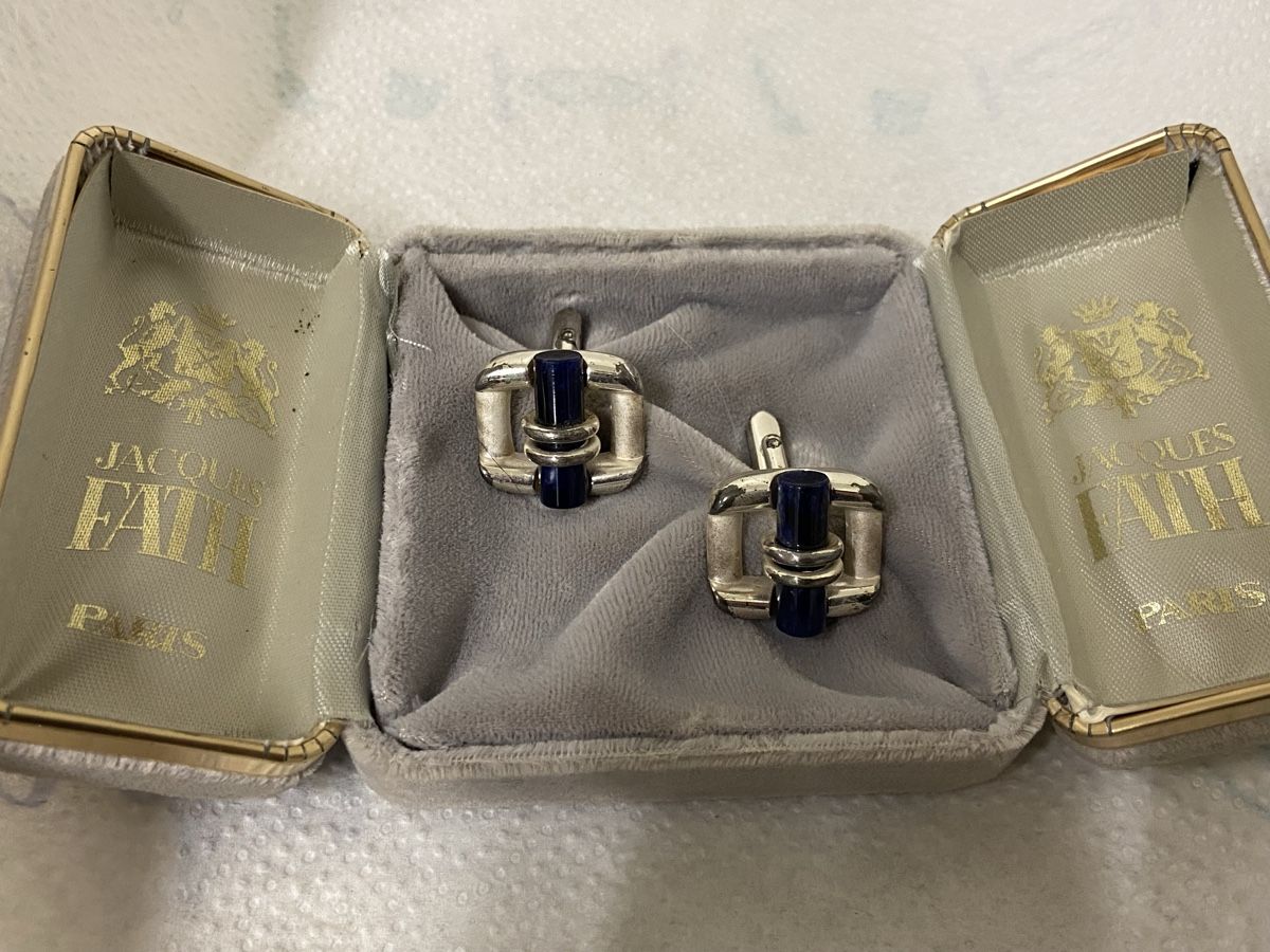 Gemelli: Jacques Fath Paris Manschettenknöpfe 835Silber/Lapislazuli – Usato da Dietikon venduto da brocki-eyra