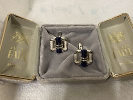 Jacques Fath Paris Manschettenknöpfe 835Silber/Lapislazuli