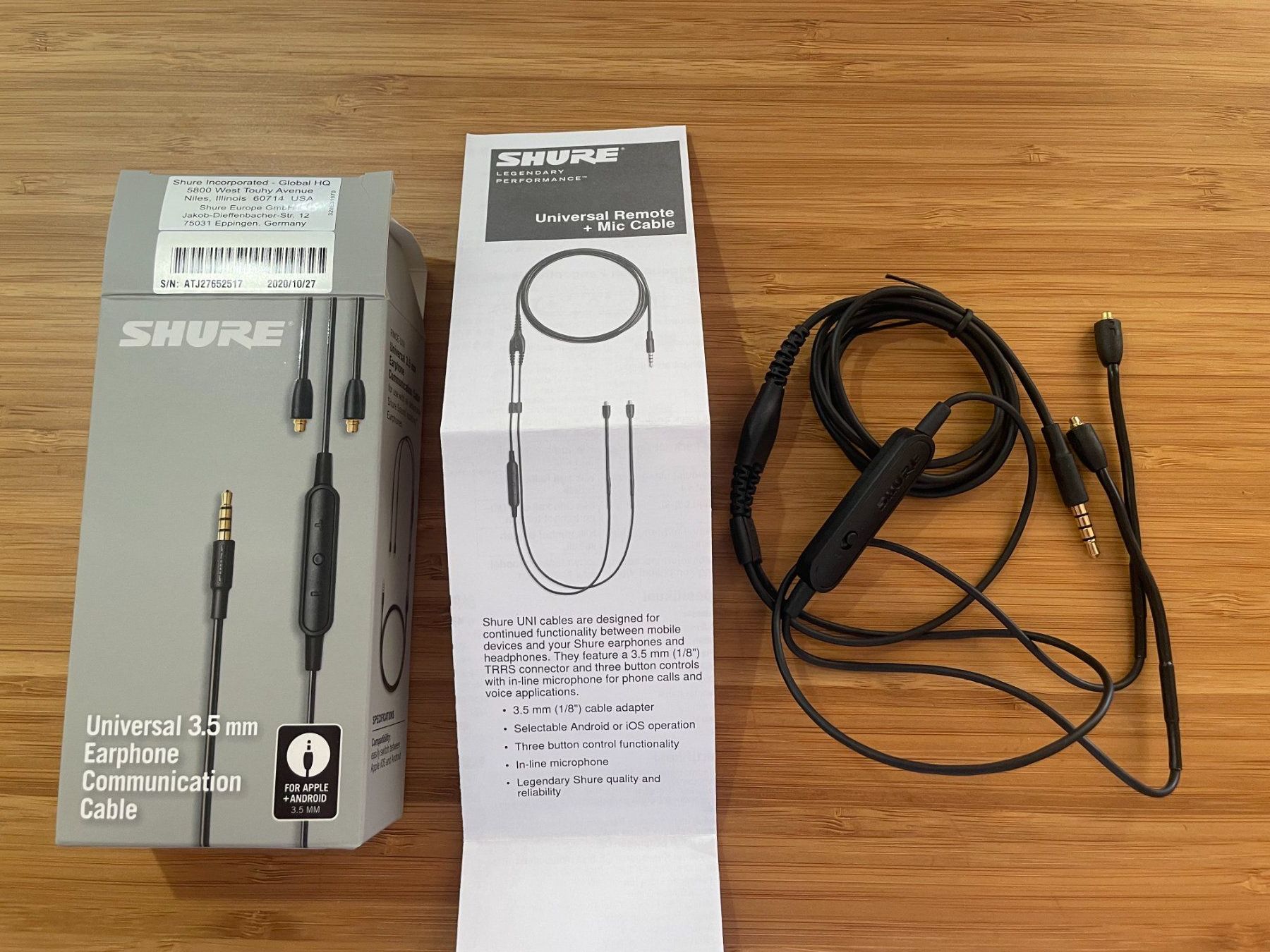 Shure Cuffie: Shure RMCE (MMCX + mic) – Usato da Lausanne venduto da sch_c65s