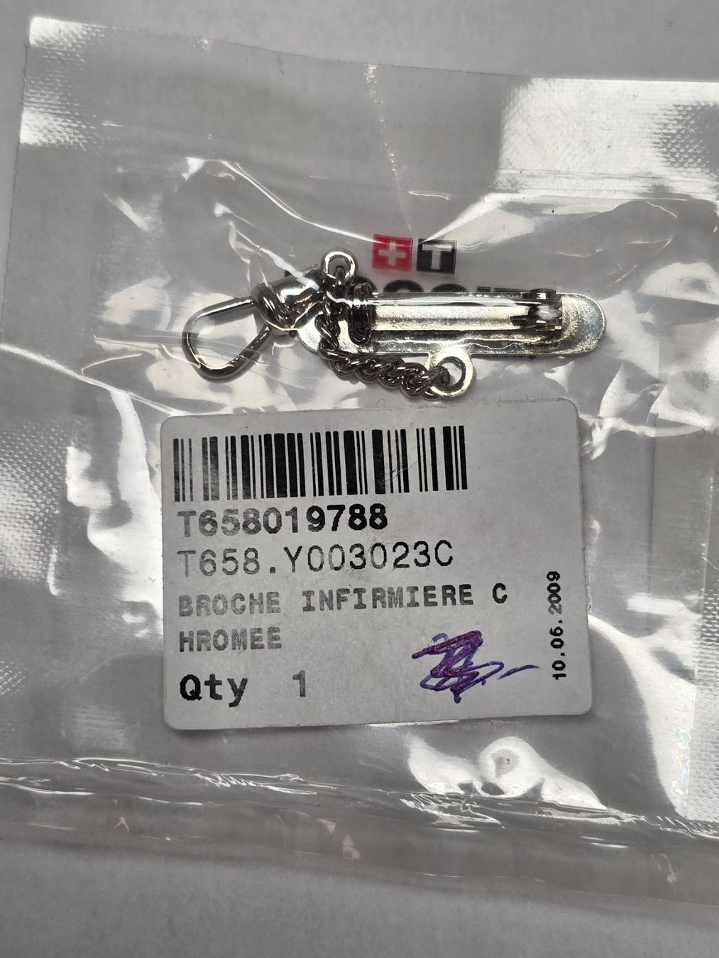 Tissot Sonstiges Uhren Zubehör: Broche d'infirmière chromee pour montre – Neu und originalverpackt aus Tramelan von Nirdan