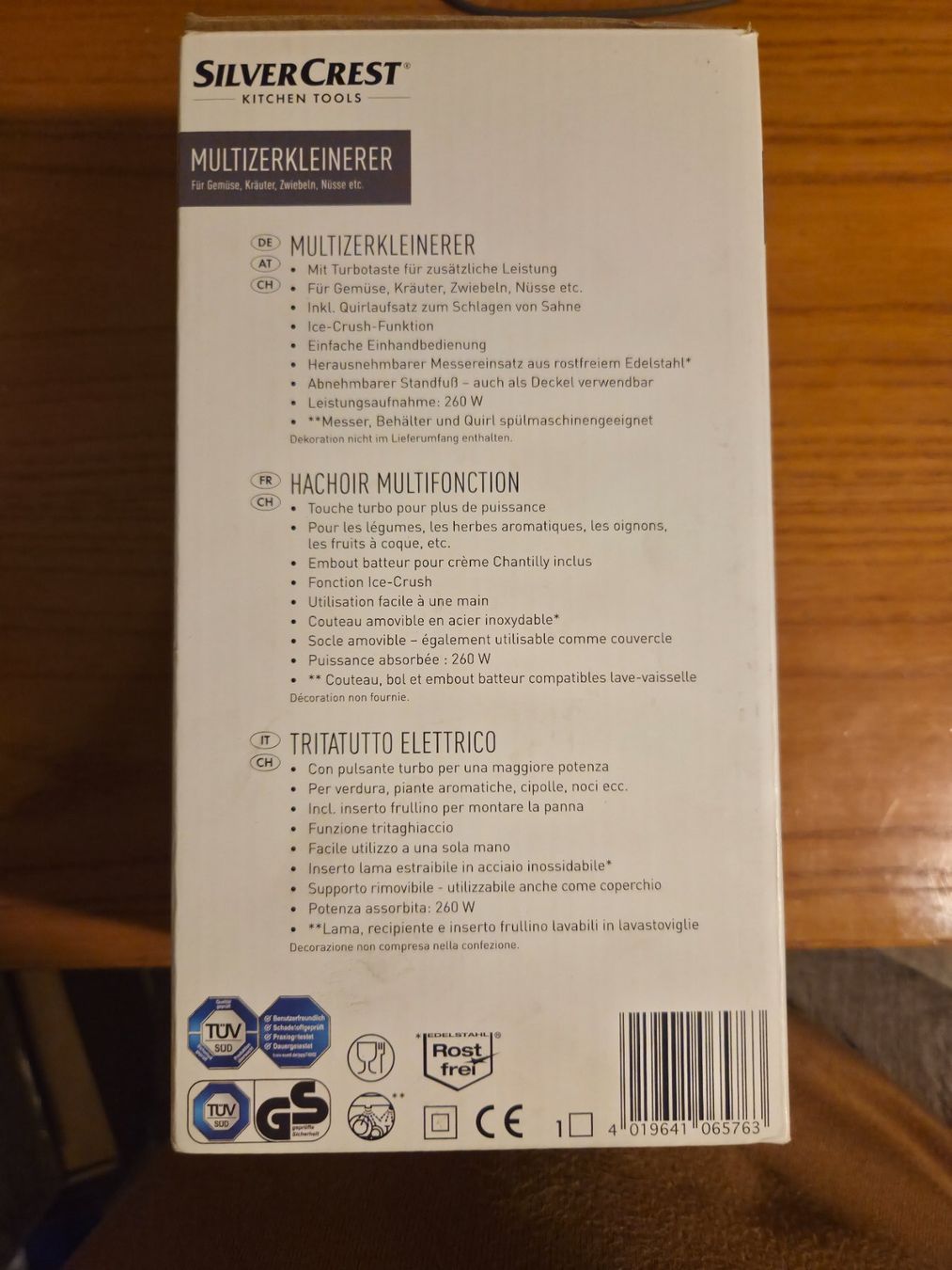 SilverCrest Küchengeräte: SILVERCREST Multizerkleinerer SMZ 260 I4 NEU & OVP – Neu und originalverpackt aus Aldesago von lusuardi 3