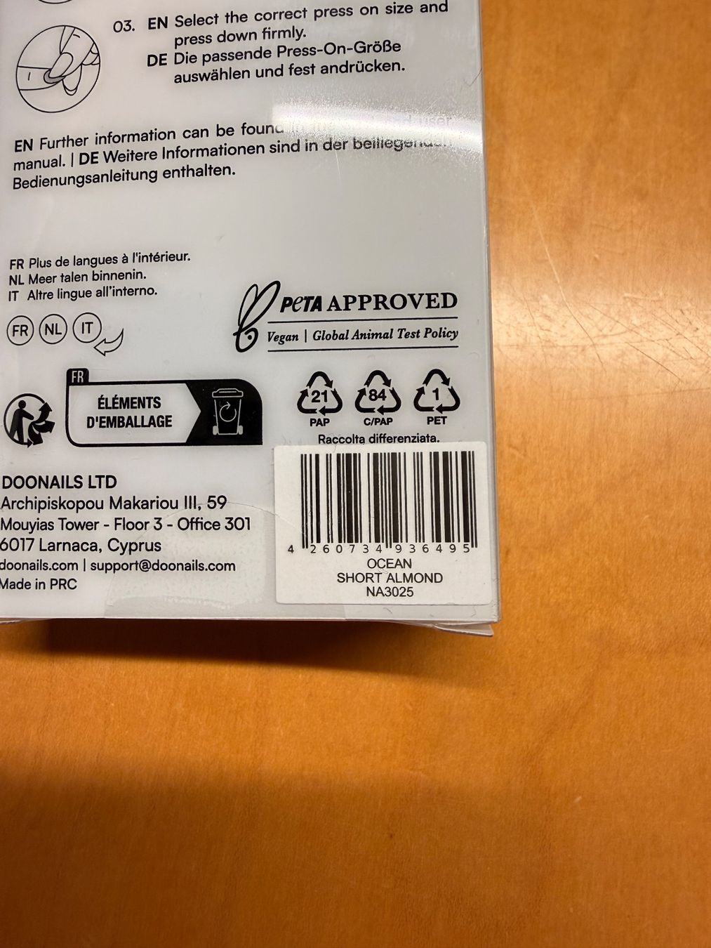 Unghie finte: DOONAILS Soft Gel Press Ons, Ocean, Short Almond – Nuovo e nell'imballaggio originale da Zollikofen venduto da S.Hontas 1