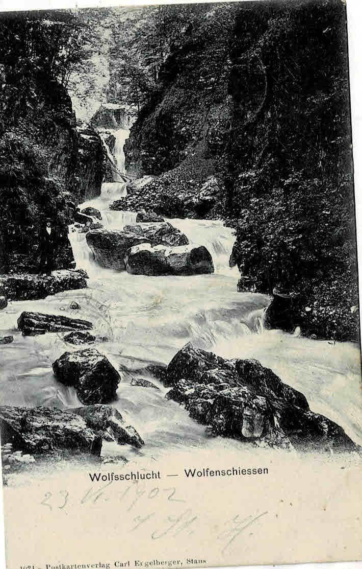 Cartoline postali: Wolfenschiessen Wolfsschlucht  1902 – Usato da Sulz AG venduto da Oberdanne8 1