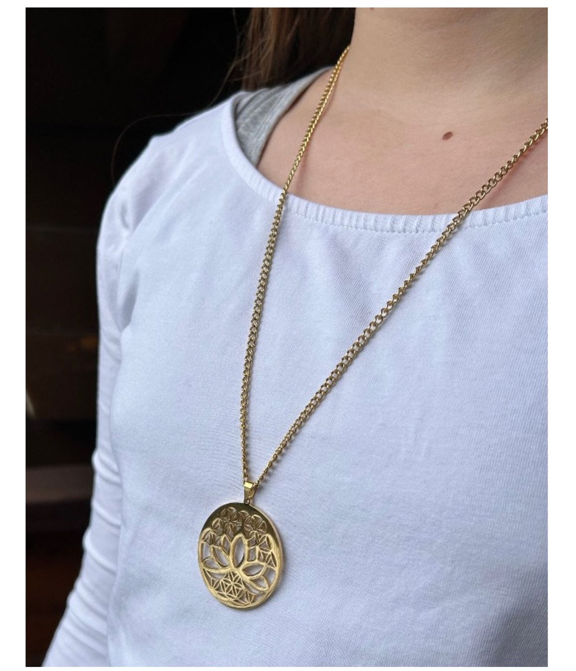 Ketten: Kette Lebensblume LOTUS vergoldet – Neu (gemäss Beschreibung) aus Dittingen von Bijoubelle 6