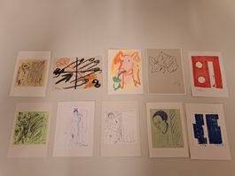Lot mit Zeichnungen + Litho signiert W.O.Leuenberger