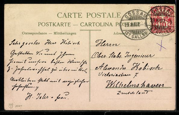 Cartoline postali: Gossau /St. Gallen, Ortsansicht aus der  – Usato da Berlin venduto da bartko-reher 1