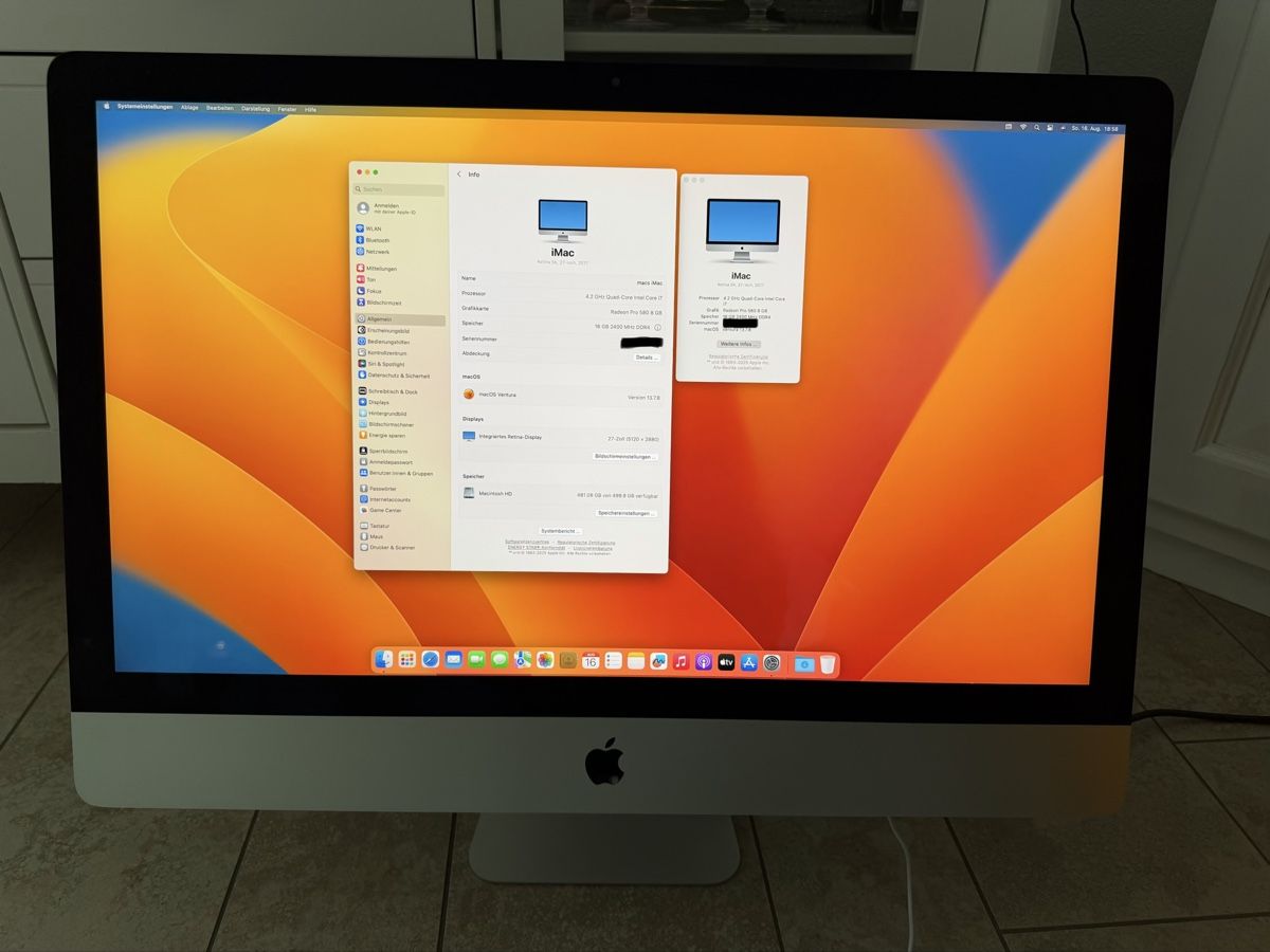 Apple PCs: Apple iMac 27" 2017 i7 500GB SSD – Gebraucht aus Burgdorf von manusch02