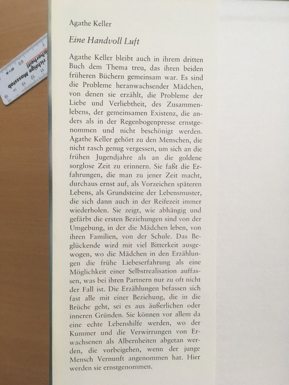Libri: Eine Handvoll Luft; Agathe Keller – Usato da Grenchen venduto da Kogi7 6