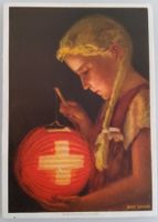 Bundesfeierpostkarte Nr.64 - 1936 - Mädchen mit Lampion