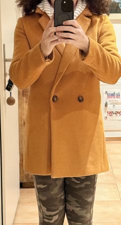 Winter-Trend: Etam Wollmantel, Grösse 36, Senffarben!