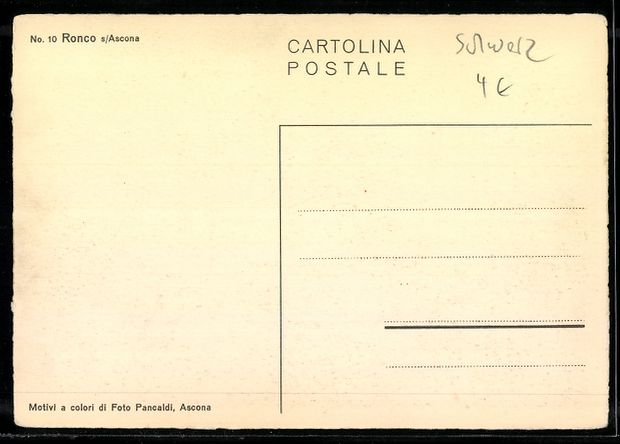 Cartoline postali: Ronco-s-Ascona, Panorama mit Kirche – Usato da Berlin venduto da bartko-reher 1