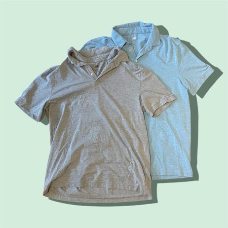 GREY AND BLUE POLO SHIRT FROM H&M, MEN, M