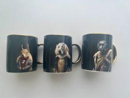 Lot de 3 mugs animaux