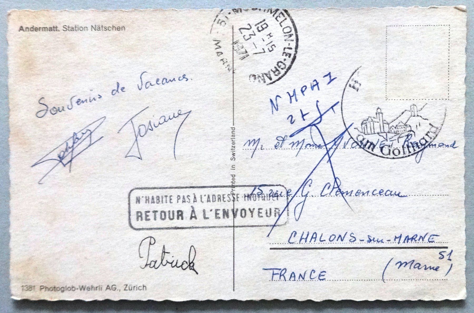 Cartes postales: Andermatt, Station Nätschen – Défectueux à Fétigny par Billy2miny 1