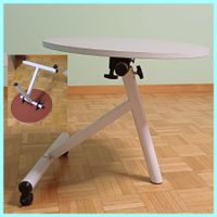 Table basse ronde à roulettes,réglable en hauteur Couchtisch