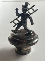 Glücksbringer Schornsteinfeger  Dekoration Metall silbe(S35)