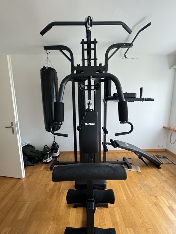 SPORTNOW Kraftstation Multifunktional - 65kg Gewichte & Sit-Up-Bank